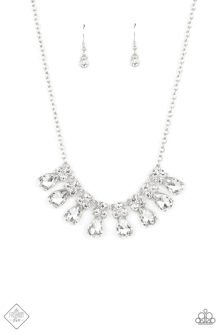 Sparkly Ever After White Rhinestone Necklace Paparazzi Accessories