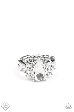 Happily Ever Eloquent White Rhinestone Ring Paparazzi Accessories