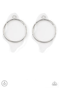 acrylic,jacket,post,white,Clear The Way! White Jacket Earrings