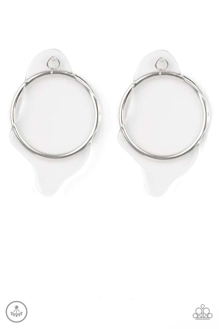 Clear The Way! White Jacket Earrings Paparazzi Accessories