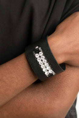 Runway Rebellion Black Leather Wrap Bracelet Paparazzi Accessories