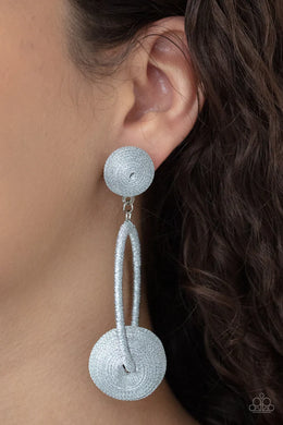 Social Sphere Silver Post Earrings Paparazzi Accessories
