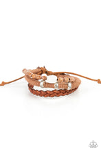 Load image into Gallery viewer, Terrarium Terrain Brown Leather Pull-Tie Urban Bracelet Paparazzi Accessories