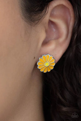 Budding Out Orange Floral Post Earrings Paparazzi Accessories