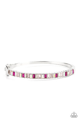 Toast to Twinkle Pink Rhinestone Hinge Bracelet