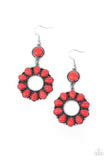 Load image into Gallery viewer, Back At The Ranch Red Stone Earrings Paparazzi Accessories
