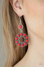 Load image into Gallery viewer, Back At The Ranch Red Stone Earrings Paparazzi Accessories