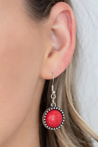 crackle stone,red,short necklace,She Went West Red Stone Necklace