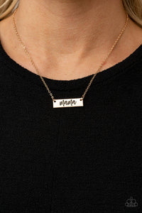 gold,hearts,inspirational,short necklace,Blessed Mama Gold Necklace