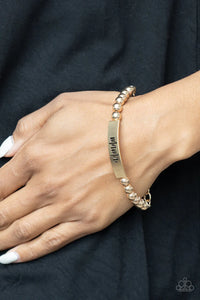 gold,lobster claw clasp,Mom Squad Gold Bracelet