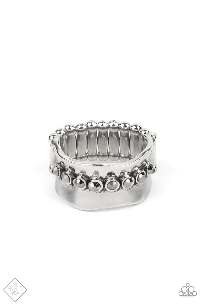 Scintillating Smolder Silver Rhinestone Ring Paparazzi Accessories