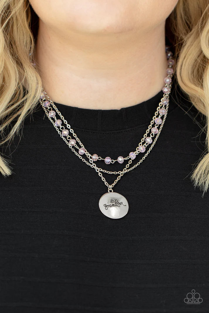 Promoted to Grandma Pink Necklace Paparazzi Accessories