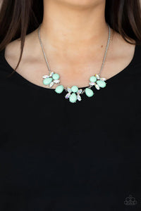 green,iridescent,rhinestones,short necklace,Galaxy Gallery Green Necklace