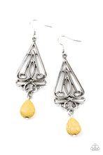 Load image into Gallery viewer, Transcendent Trendsetter Yellow Stone Earrings Paparazzi Accessories