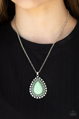 DROPLET Like It's Hot Green - Necklace Paparazzi Accessories