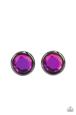 Double-Take Twinkle Multi Oil Spill Rhinestone Post Earrings Paparazzi Accessories