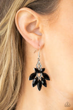 Load image into Gallery viewer, Galaxy Grandeur Black Rhinestone Earrings Paparazzi Accessories