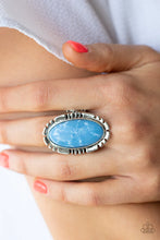 Load image into Gallery viewer, Peacefully Pioneer Blue Stone Ring Paparazzi Accessories