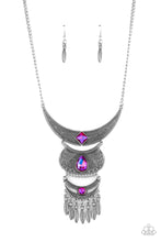 Load image into Gallery viewer, Lunar Enchantment Pink Oil Spill Rhinestone Necklace Paparazzi Accessories
