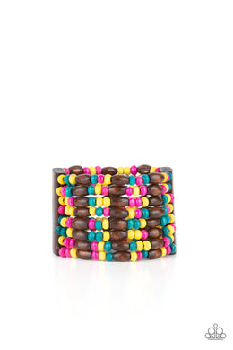 Tropical Nirvana Multi Wood Stretchy Bracelet Paparazzi Accessories