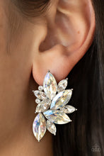 Load image into Gallery viewer, Instant Iridescence White Rhinestone Post Earrings Paparazzi Accessories