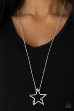 Load image into Gallery viewer, I Pledge Allegiance to the Sparkle Blue Rhinestone Star Necklace Paparazzi Accessories