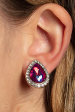 Load image into Gallery viewer, Cosmic Castles Pink Rhinestone Clip-On Earrings Paparazzi Accessories
