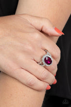 Load image into Gallery viewer, Oval Office Opulence Pink Rhinestone Ring Paparazzi Accessories