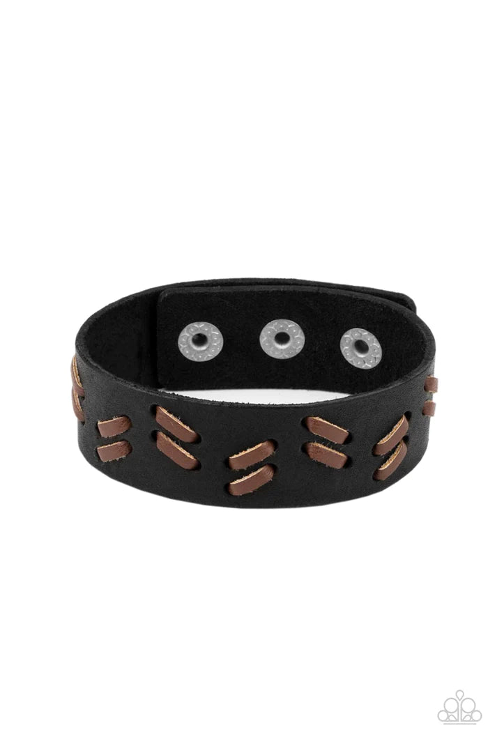 Suburban Wrangler Black Leather Urban Bracelet Paparazzi Accessories