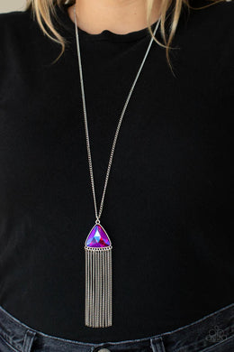 Proudly Prismatic Pink Oil Spill Rhinestone Necklace Paparazzi Accessories