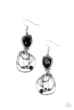 Load image into Gallery viewer, Galactic Drama Black Rhinestone Earrings Paparazzi Accessories