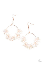 Load image into Gallery viewer, Floating Gardens Copper Pearl Floral Earrings Paparazzi Accessories