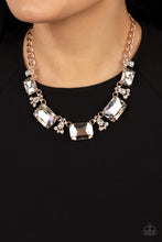 Load image into Gallery viewer, Flawlessly Famous Multi Rose Gold Rhinestone Necklace Paparazzi Accessories