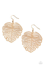 Load image into Gallery viewer, Palm Palmistry Gold Leaf Earrings Paparazzi Accessories