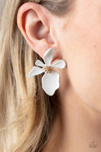 Load image into Gallery viewer, Hawaiian Heiress White Floral Post Earrings Paparazzi Accessories