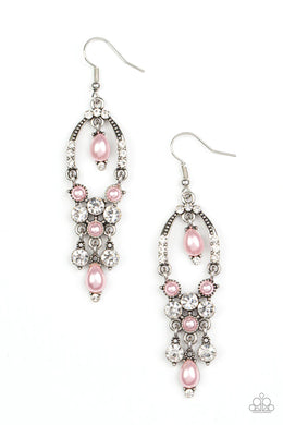 Back In The Spotlight Pink Pearl Earrings Paparazzi Accessories