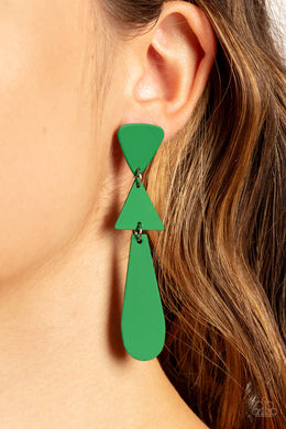 Retro Redux Green Post Earrings Paparazzi Accessories