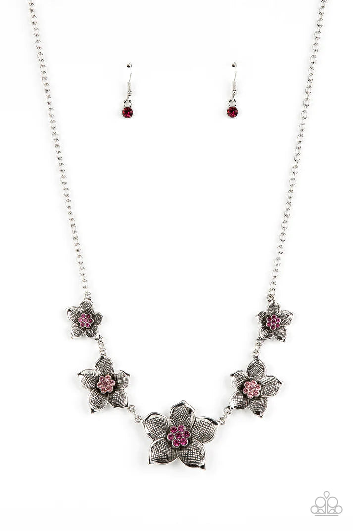 Wallflower Wonderland Pink Floral Necklace Paparazzi Accessories