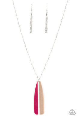 Grab A Paddle Pink Wooden Necklace Paparazzi Accessories