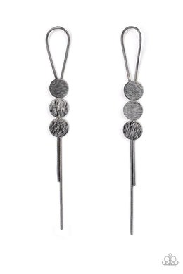 Bolo Beam Black Gunmetal Post Earrings Paparazzi Accessories