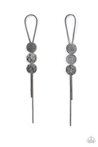 gunmetal,post,Bolo Beam Black Gunmetal Post Earrings