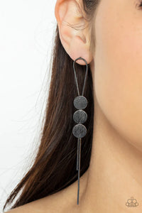 gunmetal,post,Bolo Beam Black Gunmetal Post Earrings