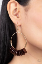 Load image into Gallery viewer, Caribbean Cocktail Brown Earrings Paparazzi Accessories