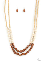 Load image into Gallery viewer, Bermuda Bellhop Brown Wooden Necklace Paparazzi Accessories
