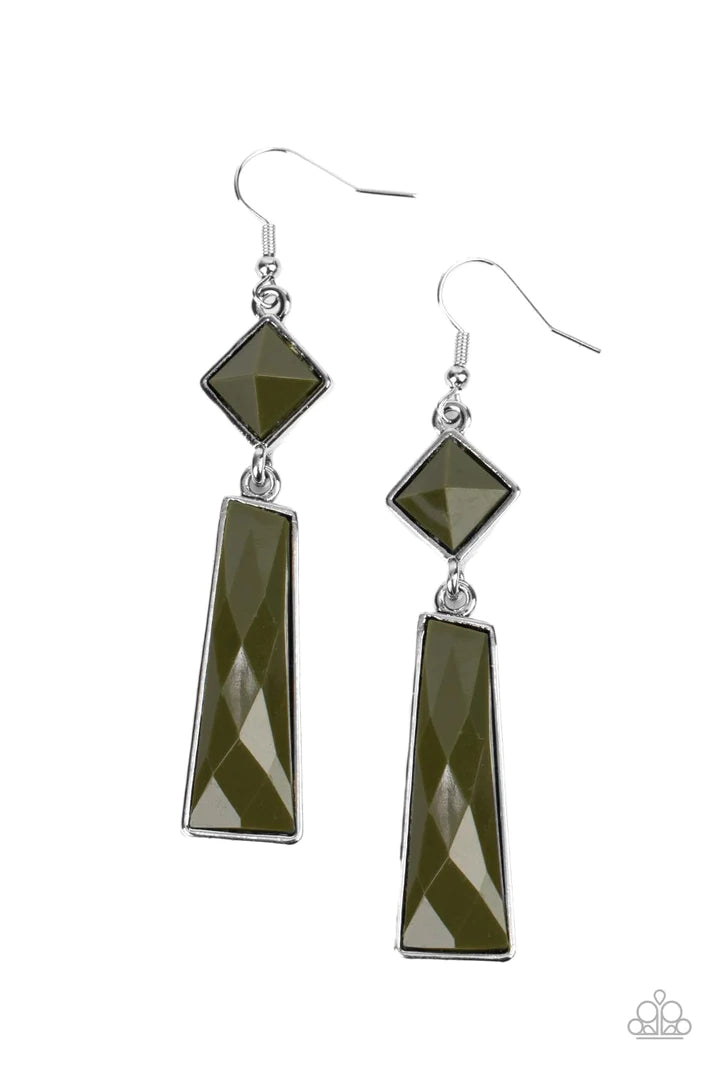 Hollywood Harmony Green Earring Paparazzi Accessories