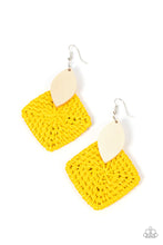 Load image into Gallery viewer, Sabbatical Weave Yellow Earring Paparazzi Accessories