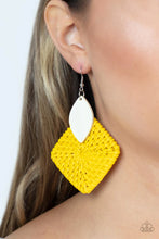 Load image into Gallery viewer, Sabbatical Weave Yellow Earring Paparazzi Accessories