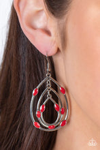 Load image into Gallery viewer, Rippling Rapport Red Earrings Paparazzi Accessories