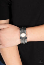 Load image into Gallery viewer, Desert Stroll White Stone Cuff Bracelet Paparazzi Accessories