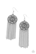 Load image into Gallery viewer, Fringe Control Silver Floral Earrings Paparazzi Accessories